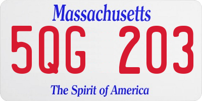MA license plate 5QG203