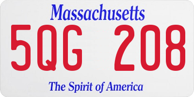 MA license plate 5QG208