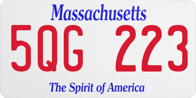 MA license plate 5QG223