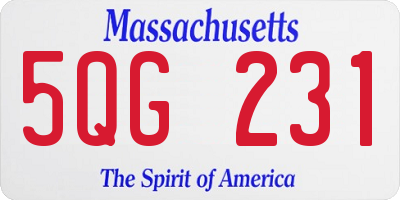 MA license plate 5QG231