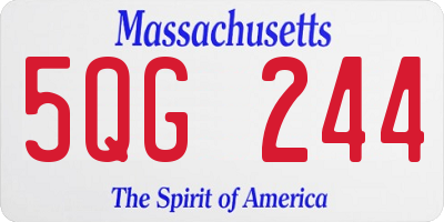 MA license plate 5QG244