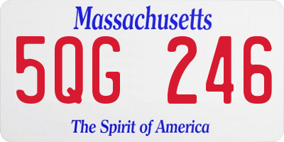MA license plate 5QG246
