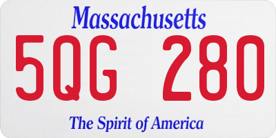 MA license plate 5QG280