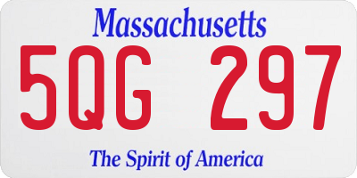MA license plate 5QG297