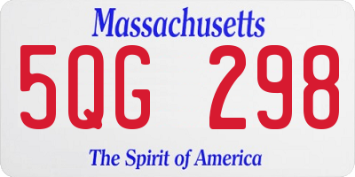MA license plate 5QG298
