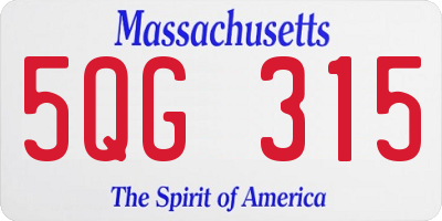 MA license plate 5QG315