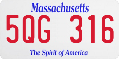 MA license plate 5QG316