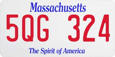 MA license plate 5QG324