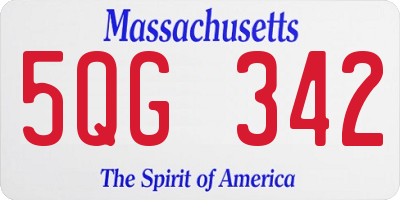 MA license plate 5QG342