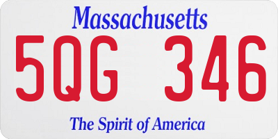 MA license plate 5QG346