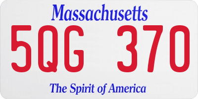 MA license plate 5QG370