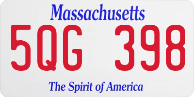 MA license plate 5QG398
