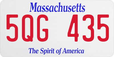 MA license plate 5QG435