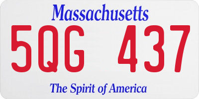 MA license plate 5QG437