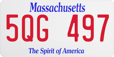 MA license plate 5QG497