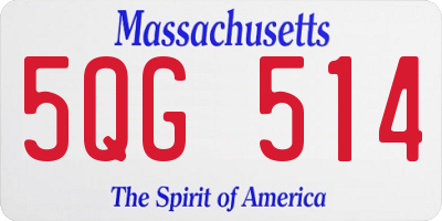 MA license plate 5QG514