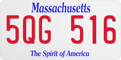 MA license plate 5QG516