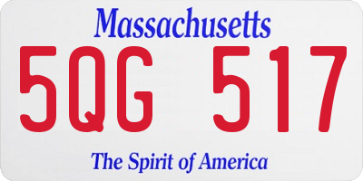 MA license plate 5QG517