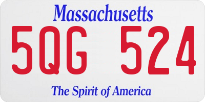 MA license plate 5QG524