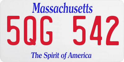 MA license plate 5QG542