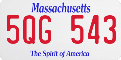 MA license plate 5QG543