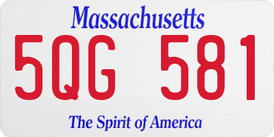 MA license plate 5QG581