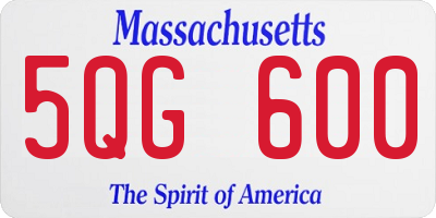 MA license plate 5QG600