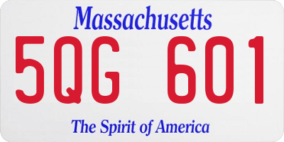 MA license plate 5QG601