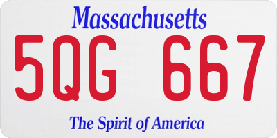 MA license plate 5QG667