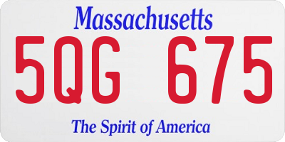 MA license plate 5QG675