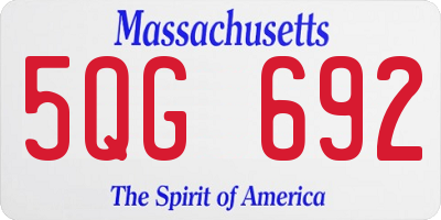 MA license plate 5QG692