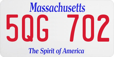 MA license plate 5QG702