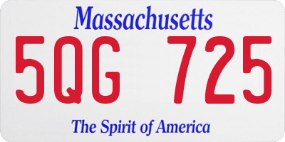 MA license plate 5QG725