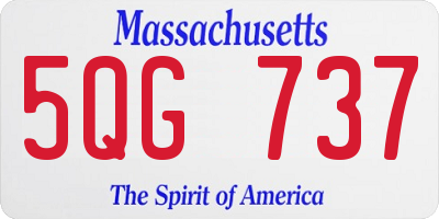 MA license plate 5QG737