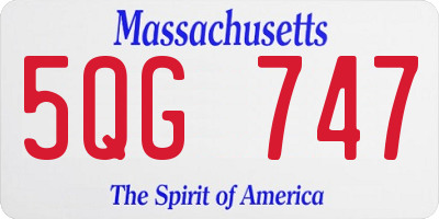 MA license plate 5QG747