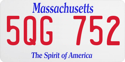 MA license plate 5QG752