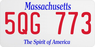 MA license plate 5QG773