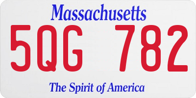 MA license plate 5QG782