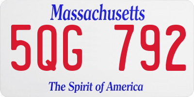 MA license plate 5QG792