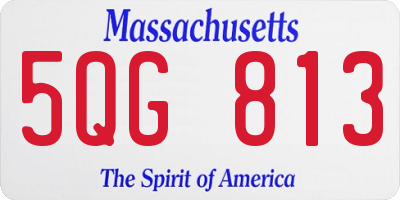 MA license plate 5QG813