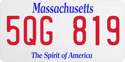 MA license plate 5QG819