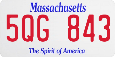MA license plate 5QG843