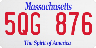 MA license plate 5QG876
