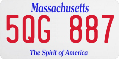 MA license plate 5QG887