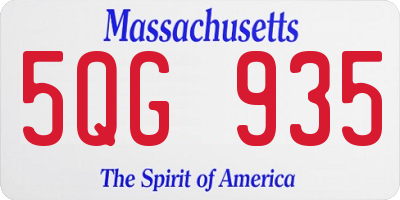 MA license plate 5QG935