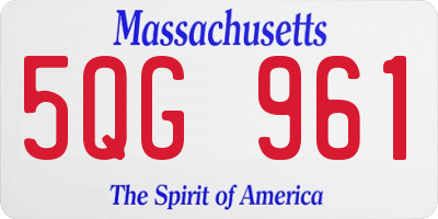 MA license plate 5QG961