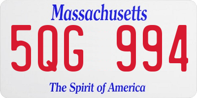 MA license plate 5QG994