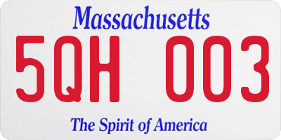 MA license plate 5QH003