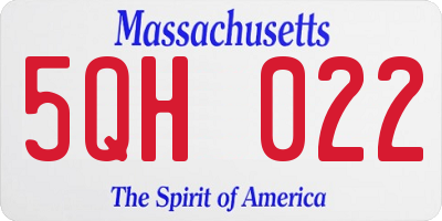 MA license plate 5QH022