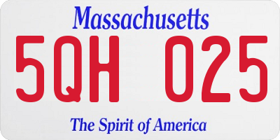 MA license plate 5QH025